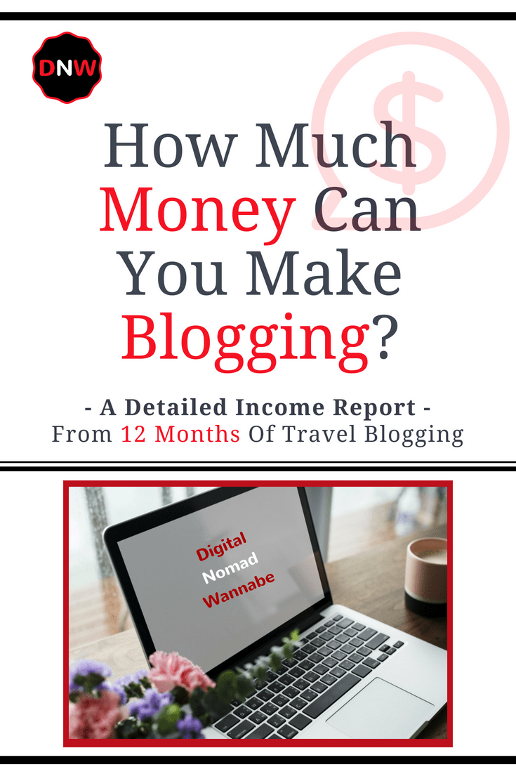 How much money can you make blogging? Here's a DETAILED income report from 12 months of Travel Blogging - with details of how I made the money and how you can too. I also explain how much (or how little) Iworked at my blog in making this money. #incomereport #Passiveincome #Makemoneyonlline | Blogging #TravelBlogger