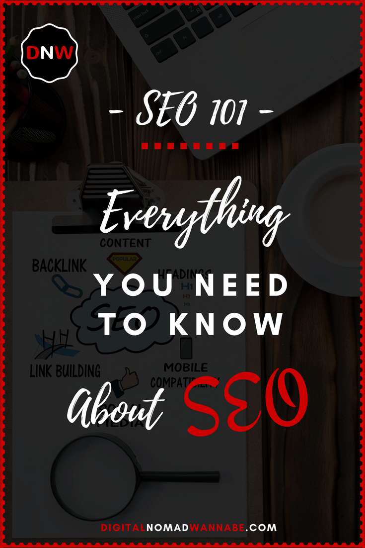 SEO 101: Everything You Need To Know About SEO. #FreeTraining on SEO. Everything you need to know about search engine optimisation and how to use it on your blog or website. #SEOTips #SEOStrategy #BeginnerBlogging #StartABlog