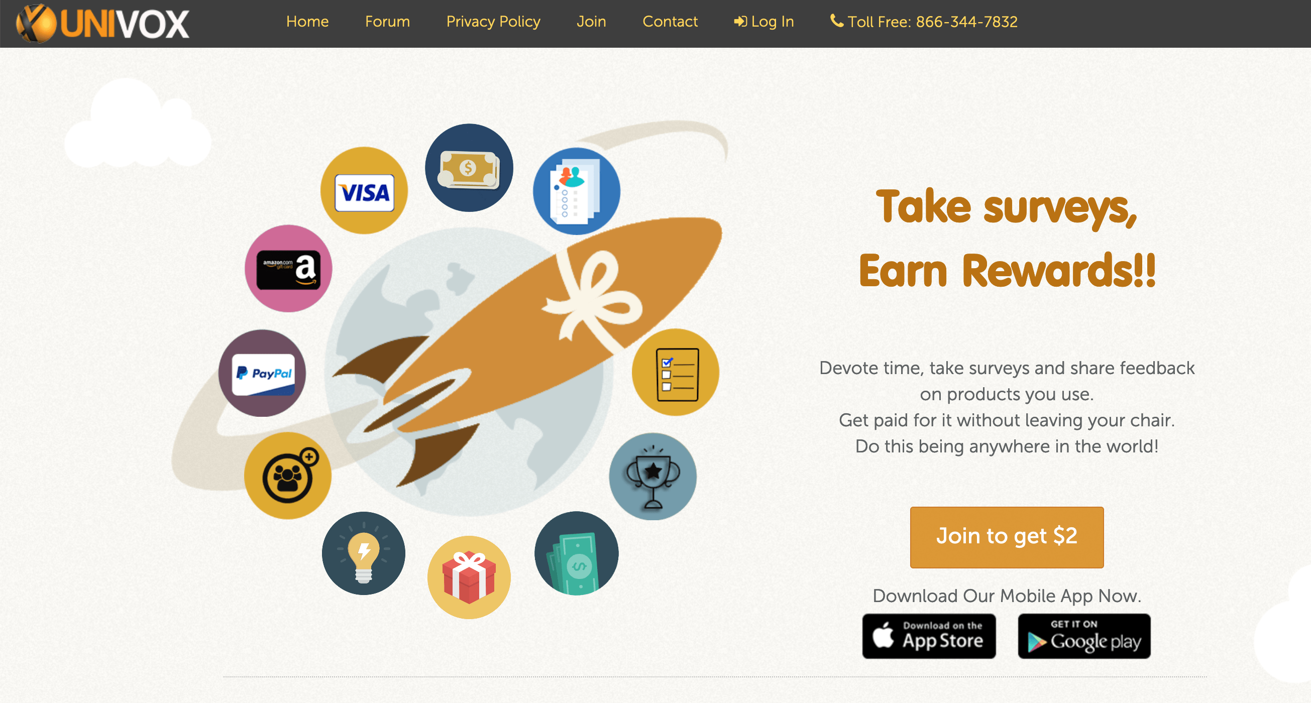 The final best survey app to earn money is Univox.