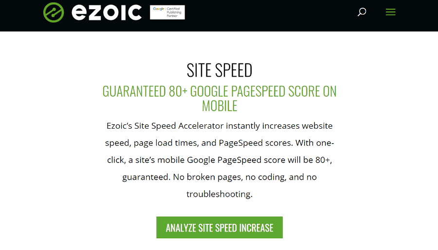 ezoic pagespeed